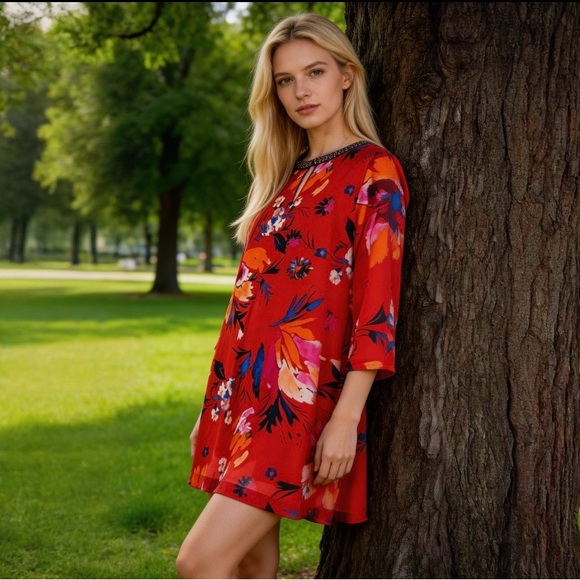 Maeve Dresses & Skirts - Maeve Sketched Peonies Tunic Dress by Anthropologie